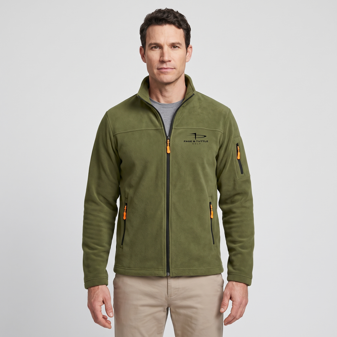 Men's fleece jacket in Fern Green, front view