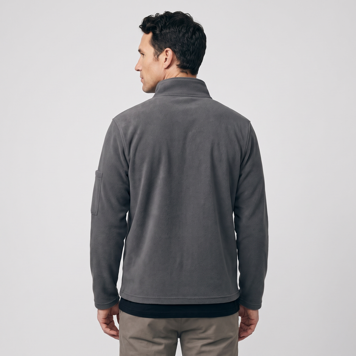 Fleece jacket back view in Dark Gray