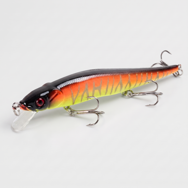 Sinking minnow jerkbait fishing lure in Sunset Perch