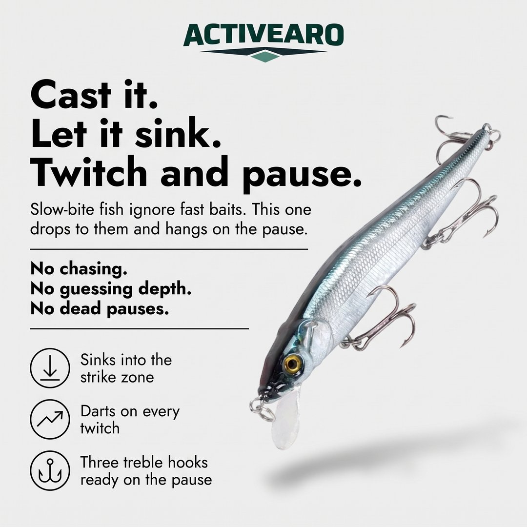 Cast it, let it sink, twitch and pause: how the sinking minnow jerkbait works