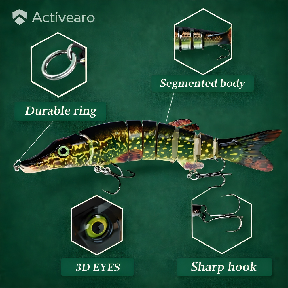 Multi-Jointed Swimbait Fishing Lure – Slow Sinking Hard Bait for Freshwater & Saltwater - 4.9 inch