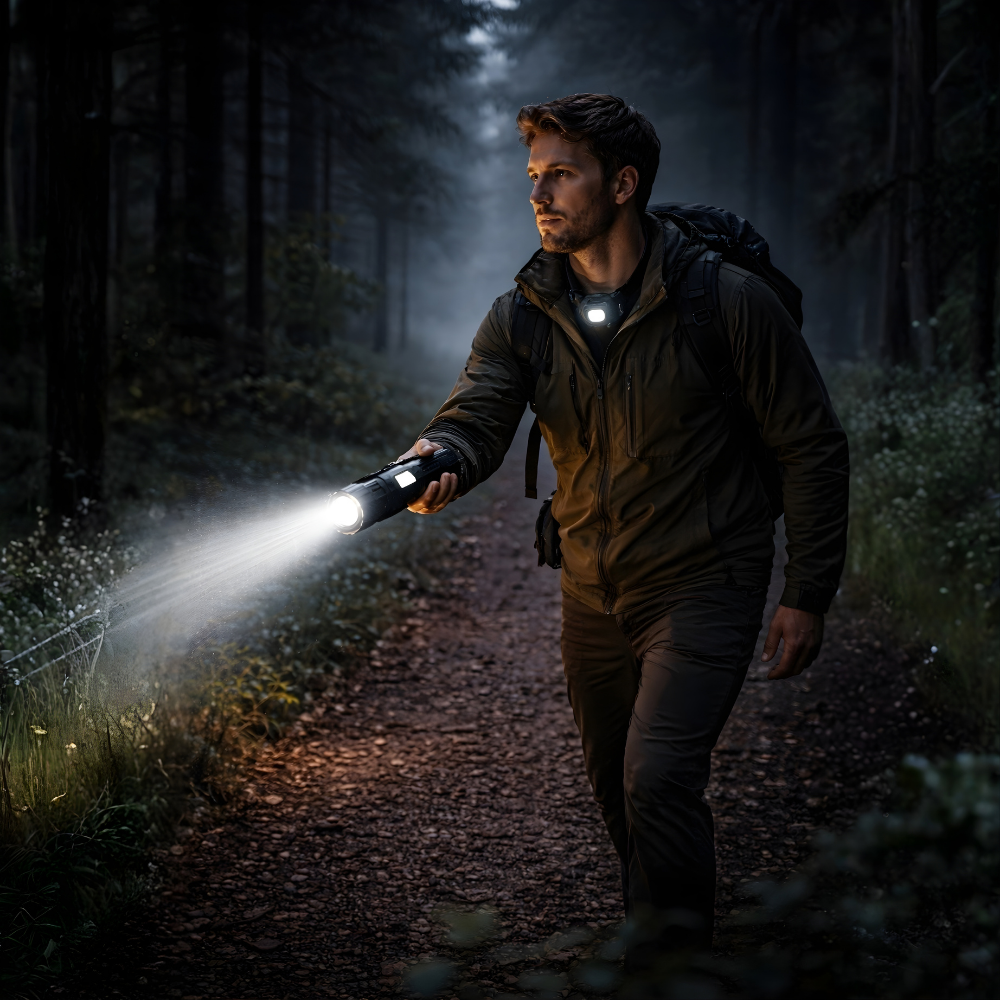 LED Long-Range Zoom Flashlight – USB Rechargeable Utility Torch