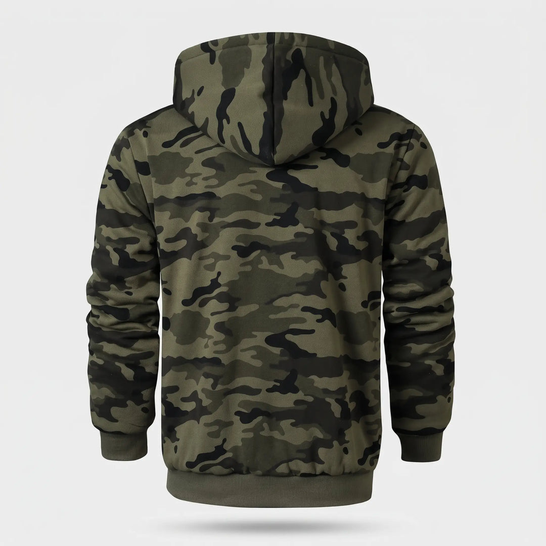 Men's camo hoodie back view