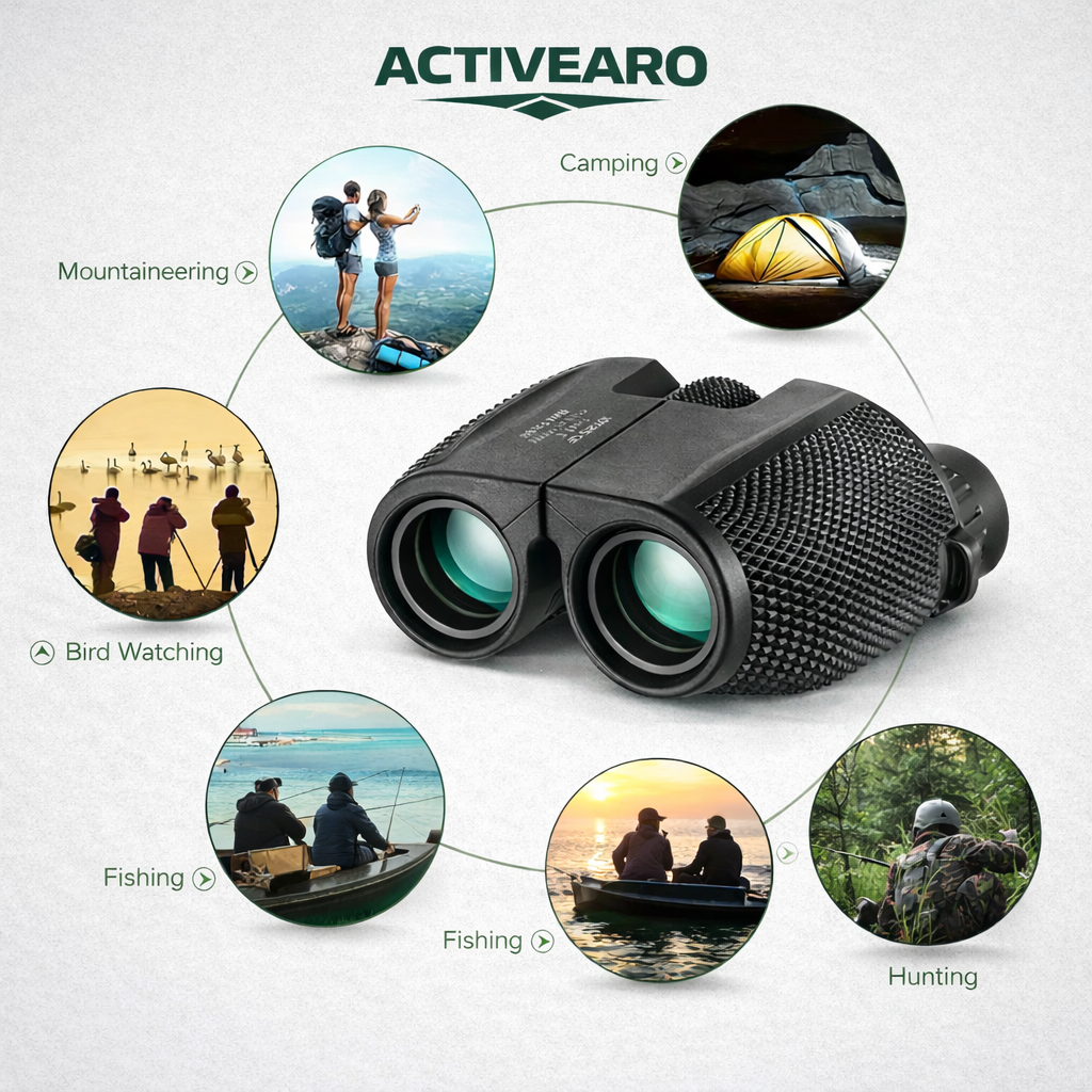 Compact binoculars – 10x magnification with 25 mm objective lenses for outdoor observation