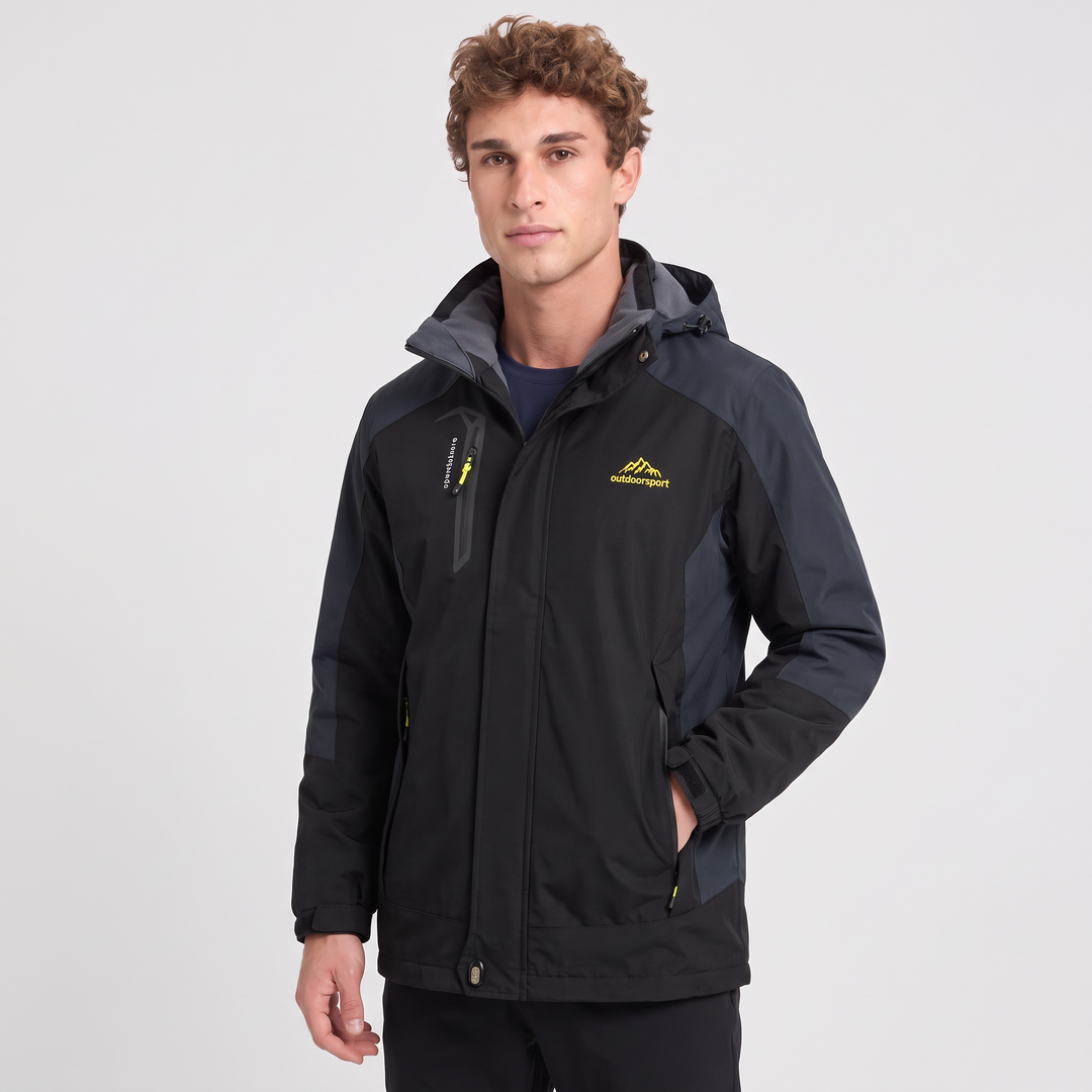 Men's Rain Jacket - Black - Model Studio