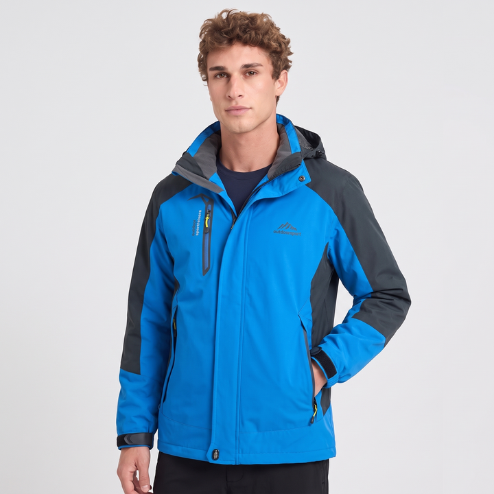 Men's Rain Jacket - Blue - Model Studio