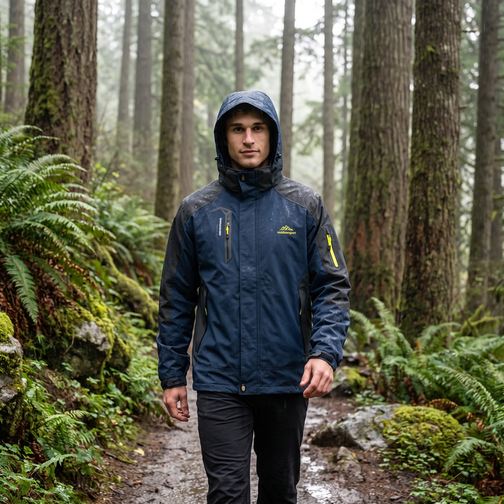 Men's Rain Jacket - Navy - Outdoor