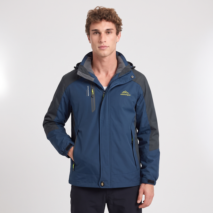 Men's Rain Jacket - Navy - Model Studio
