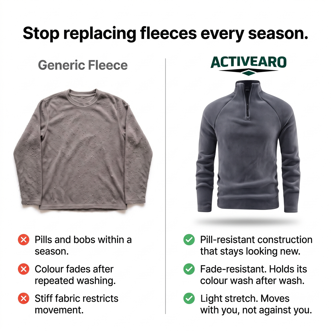 Men’s Quarter-Zip Fleece Pullover – Lightweight Outdoor Fleece Sweater for Hiking & Camping