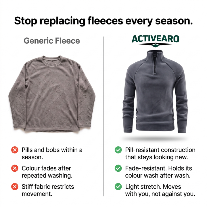 Men’s Quarter-Zip Fleece Pullover – Lightweight Outdoor Fleece Sweater for Hiking & Camping