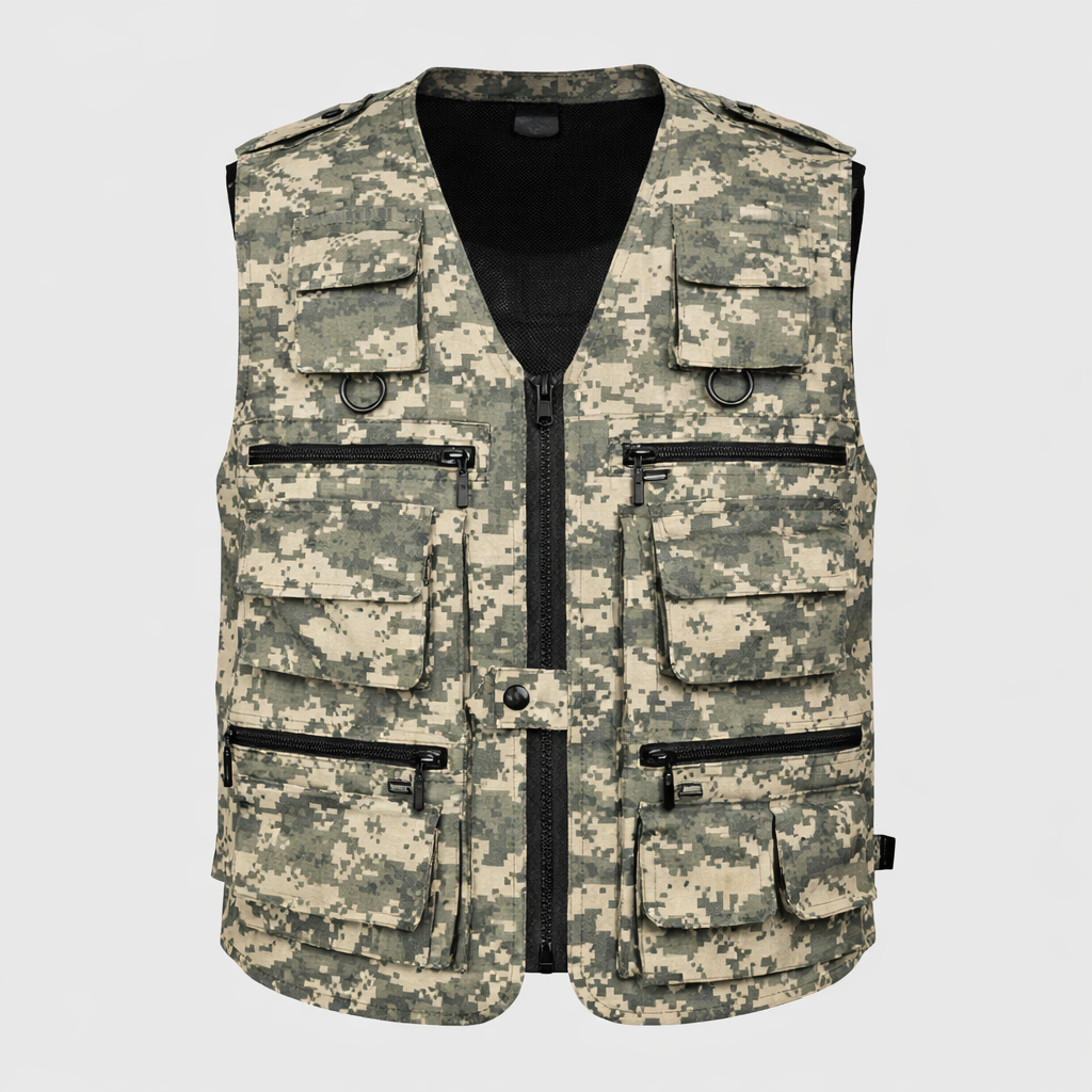 Men’s Camouflage Outdoor Vest – Multi Pocket Utility Design