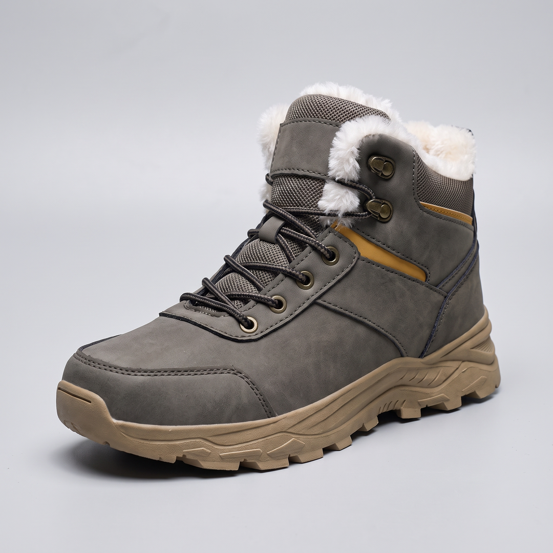 Men's Snow Boots in Gray - three-quarter front view