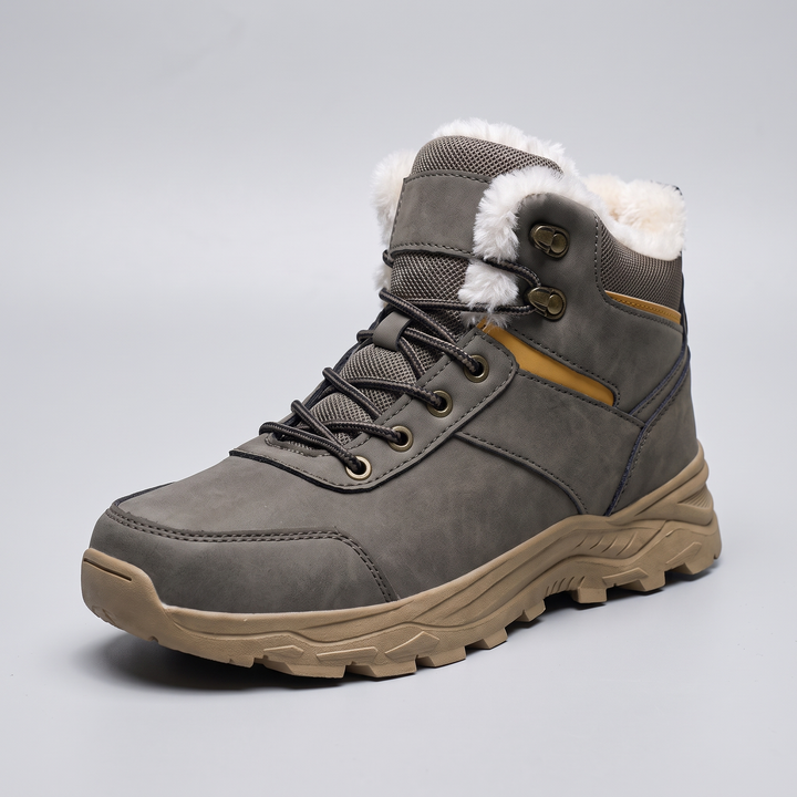 Men's Snow Boots in Gray - three-quarter front view