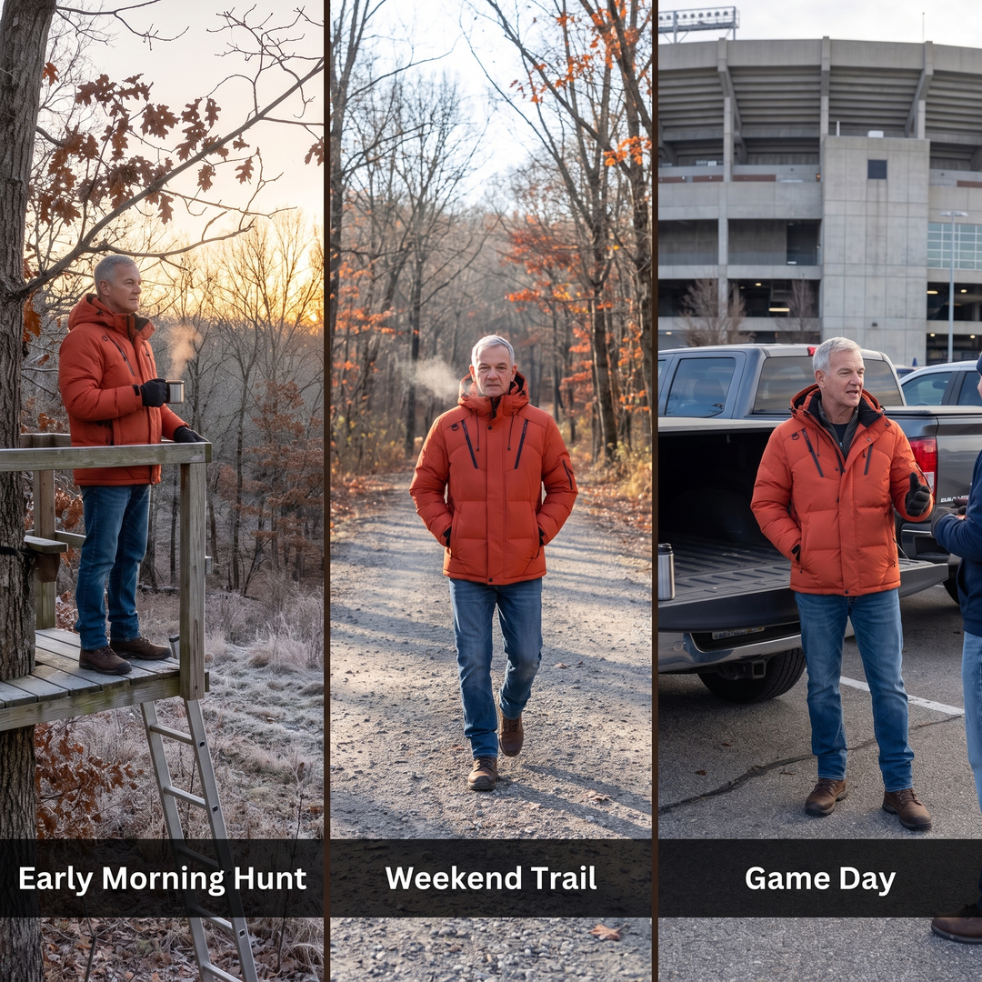 Men's puffer jacket - early morning hunt, weekend trail, game day