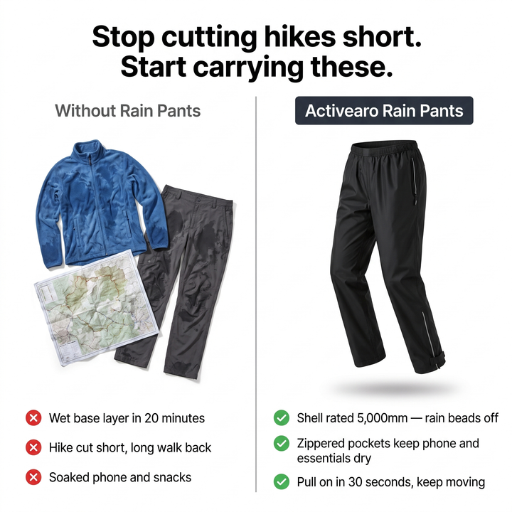 Women's Rain Pants – Compare with vs without