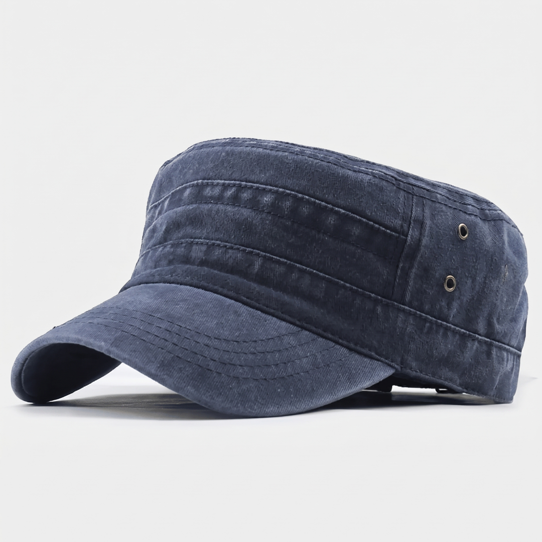 Men's washed cotton cadet cap in blue