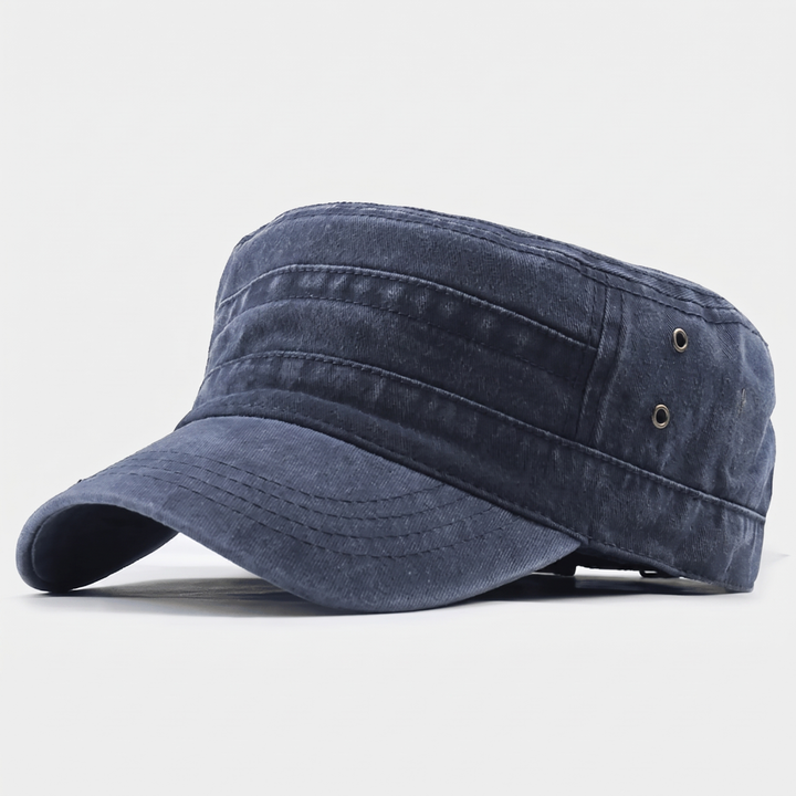 Men's washed cotton cadet cap in blue