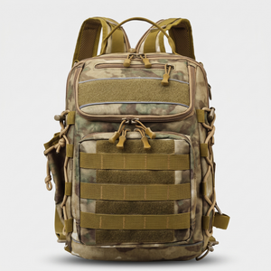 Convertible fishing sling backpack in khaki camouflage