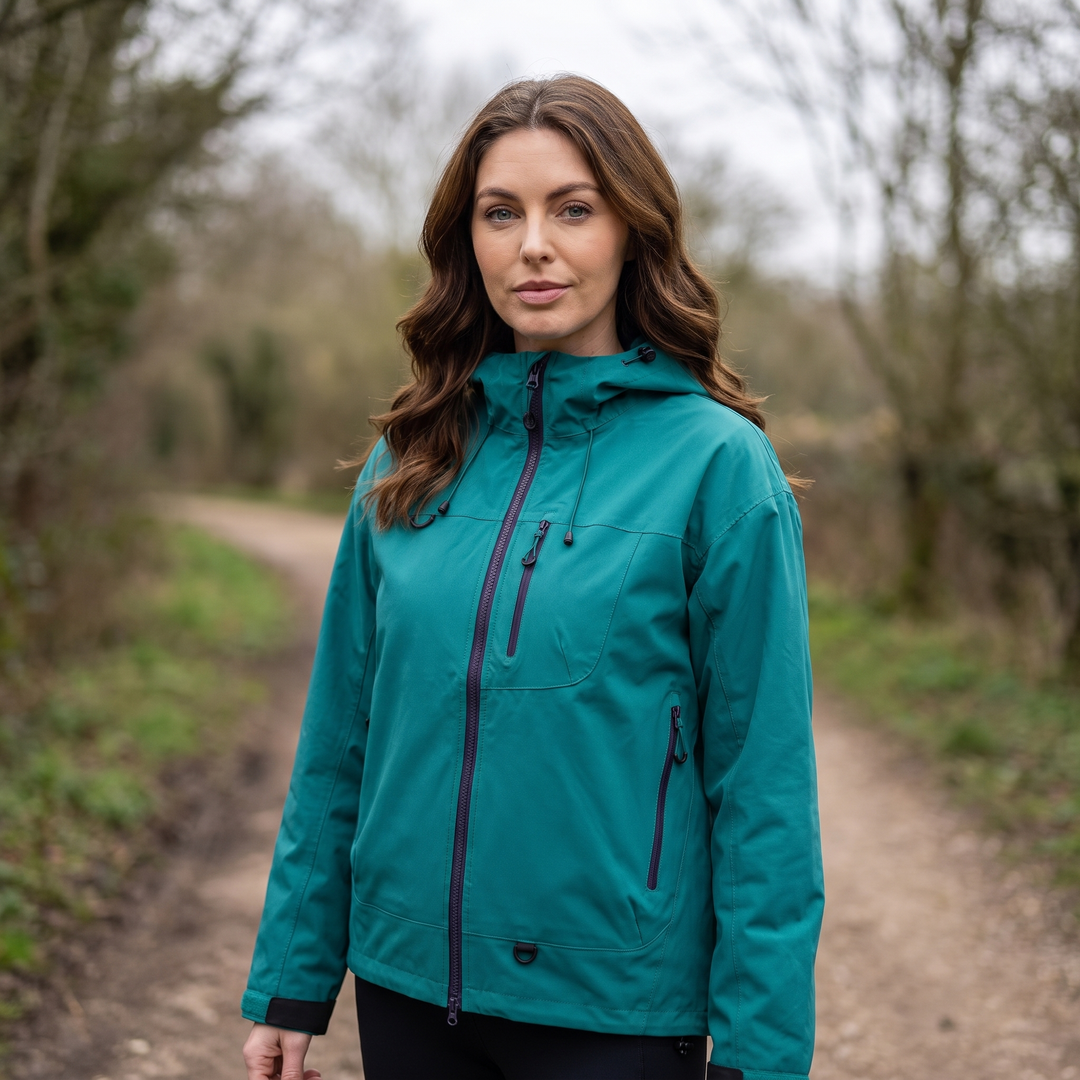 Women's Rain Jacket - Dark Green - Front