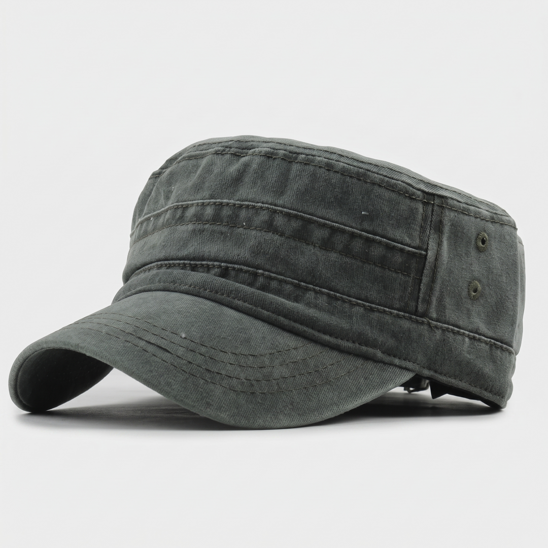Men's washed cotton cadet cap in green