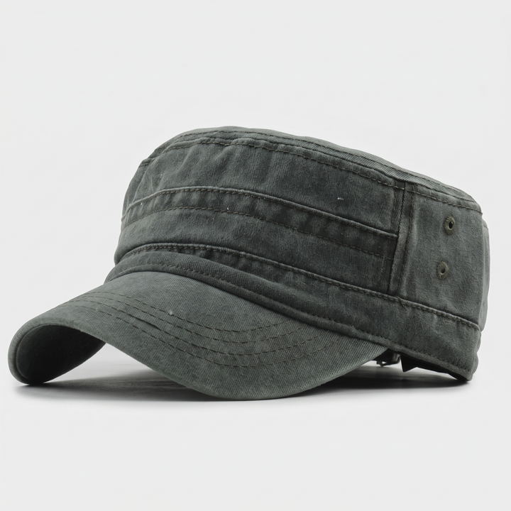 Men's washed cotton cadet cap in green