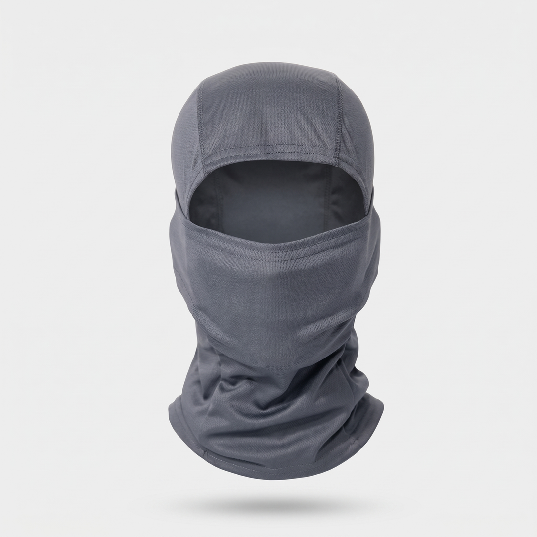 Balaclava ski mask front view gray - full face coverage