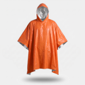Rain Poncho with Hood - Reversible Silver Reflective Side
