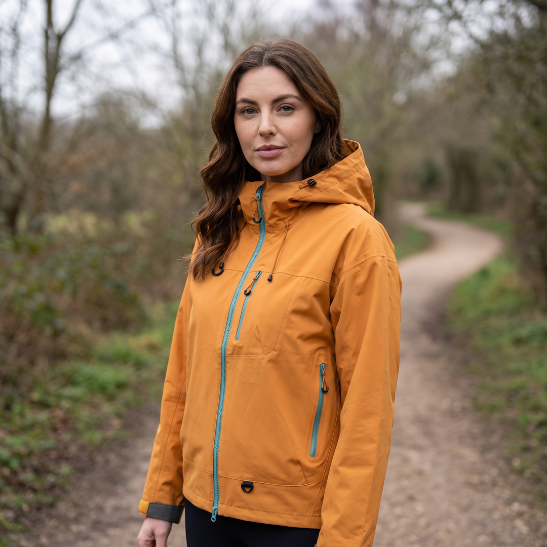Women's Rain Jacket - Orange - Front