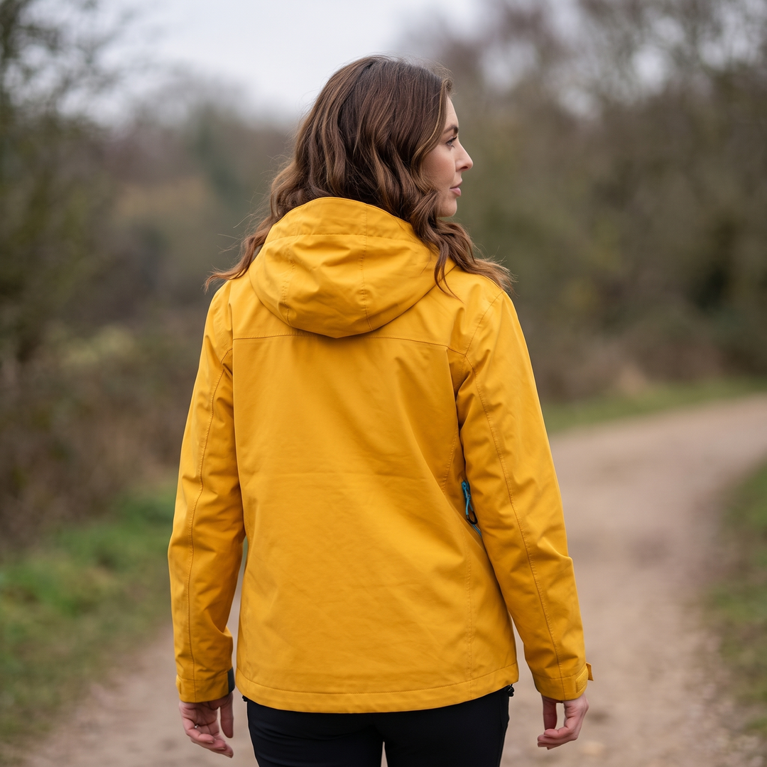 Women's Rain Jacket - Orange - Back