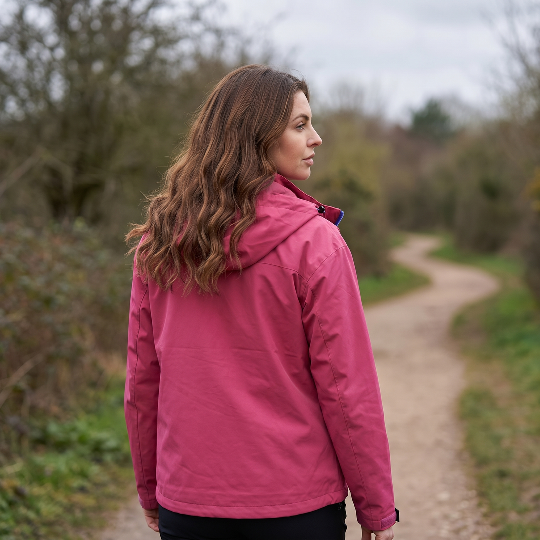 Women's Rain Jacket - Pink - Back