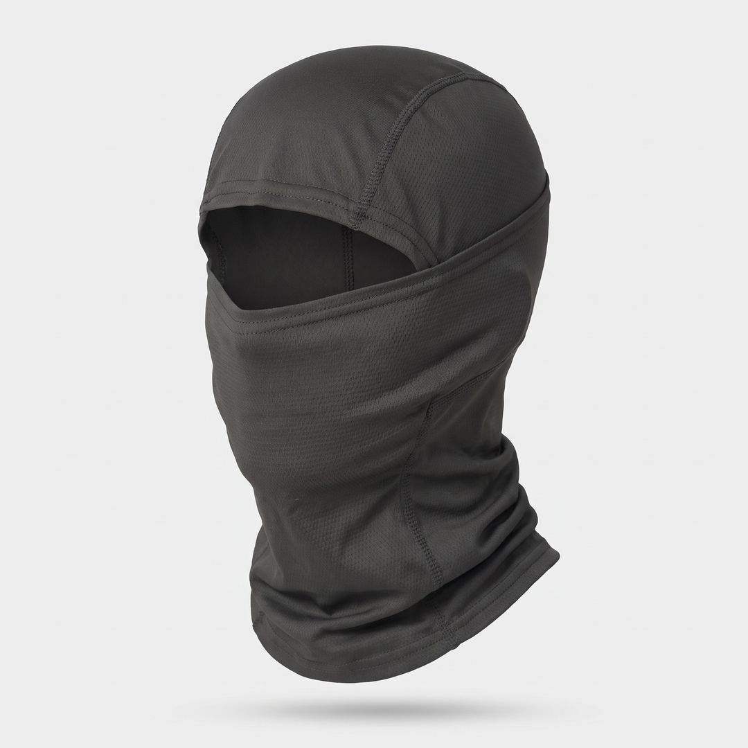 Balaclava ski mask side view black - neck tube and eye opening