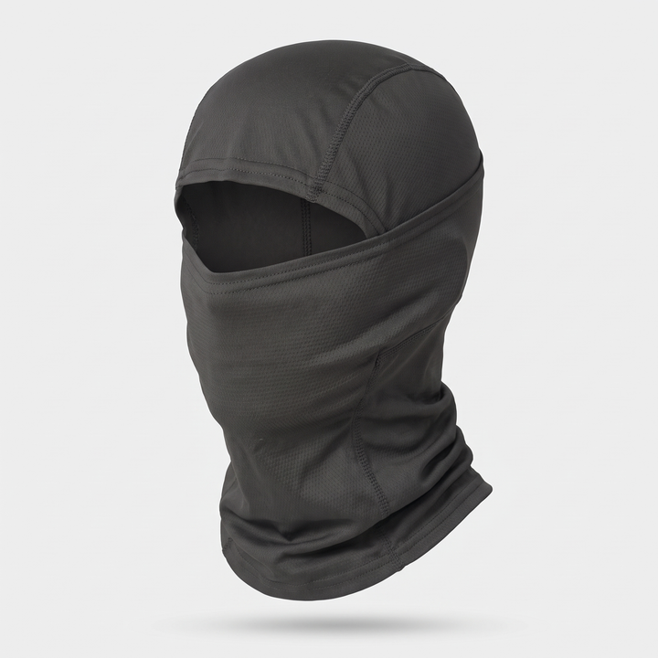 Balaclava ski mask side view black - neck tube and eye opening