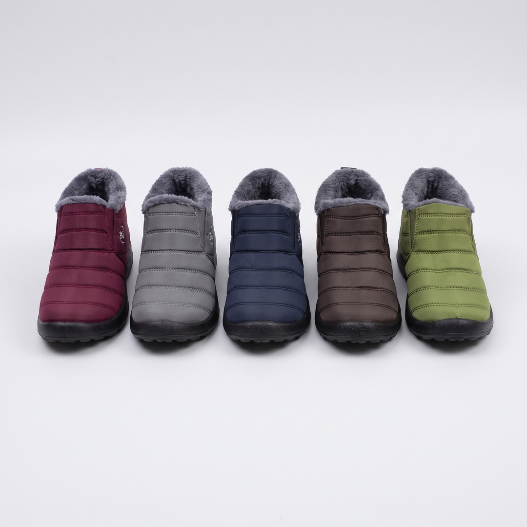 All five colors of the winter boot shown together