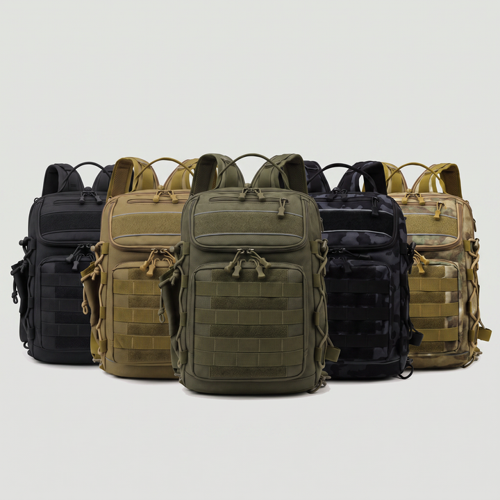All five colourways of the convertible fishing sling backpack