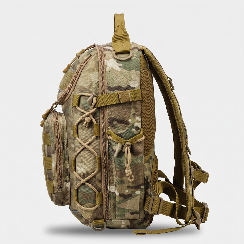 Side profile showing how slim the pack sits