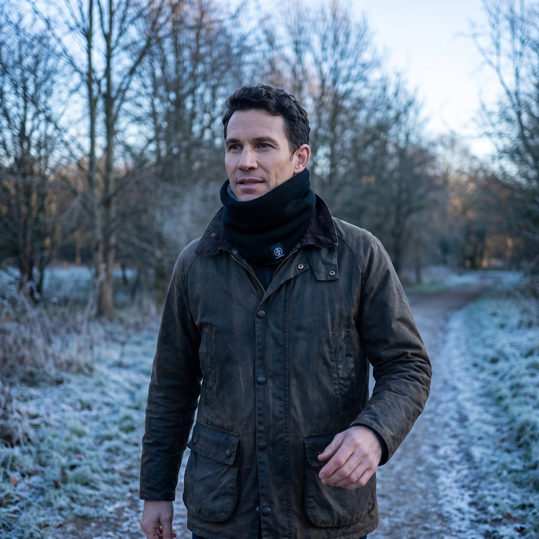Fleece-Lined Neck Gaiter - Worn Outdoors