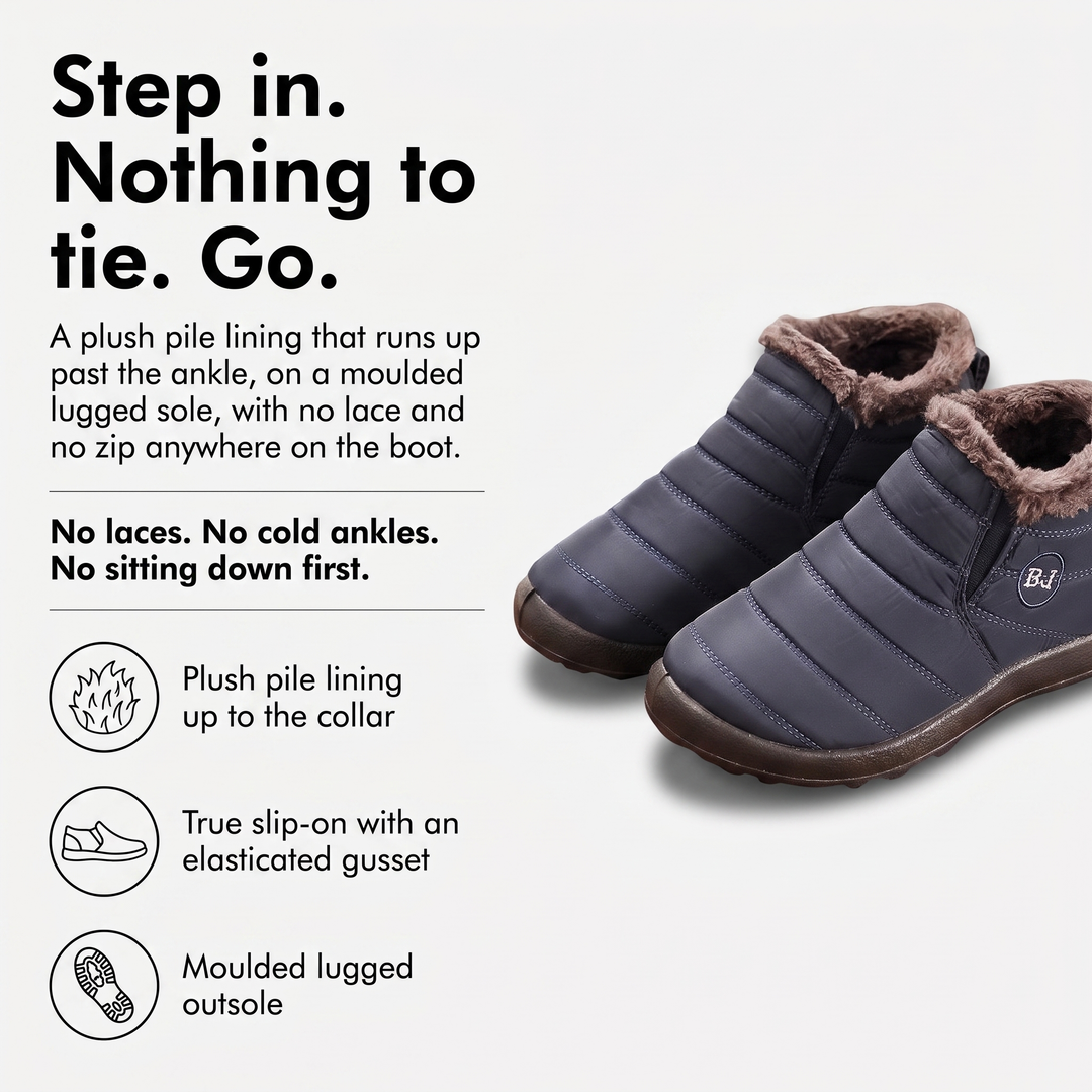 How it works: pile lining, slip-on gusset and lugged outsole