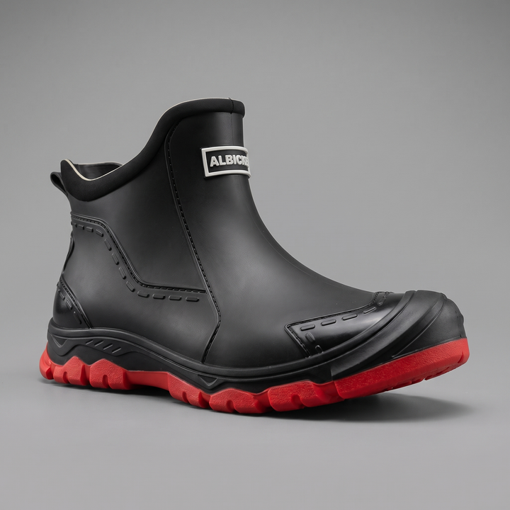 The deep-lugged outsole seen from a low angle