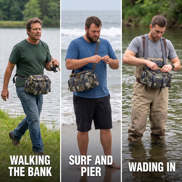 Three uses: walking the bank, surf and pier, and wading in