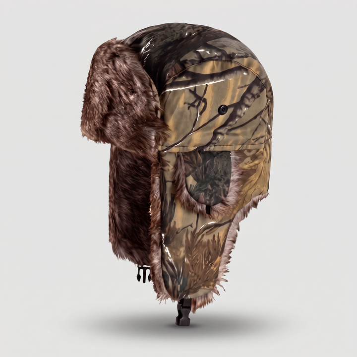 Camo trapper hat in Olive Branch Camo