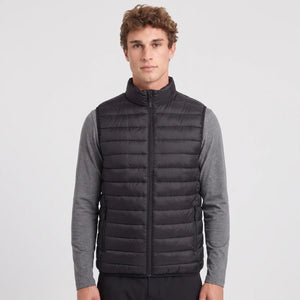 Men's Puffer Vest - Black - Front