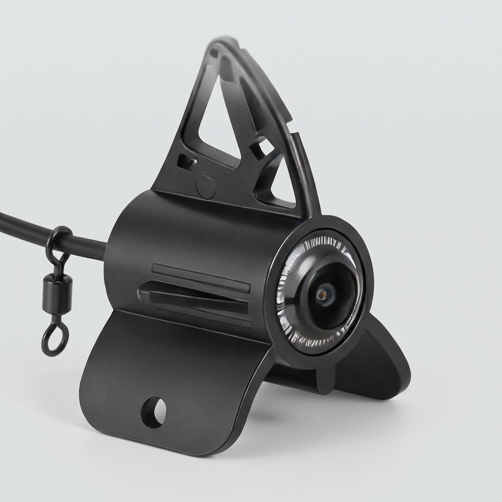 Underwater fishing camera head with six infrared lights and stabilizer fin