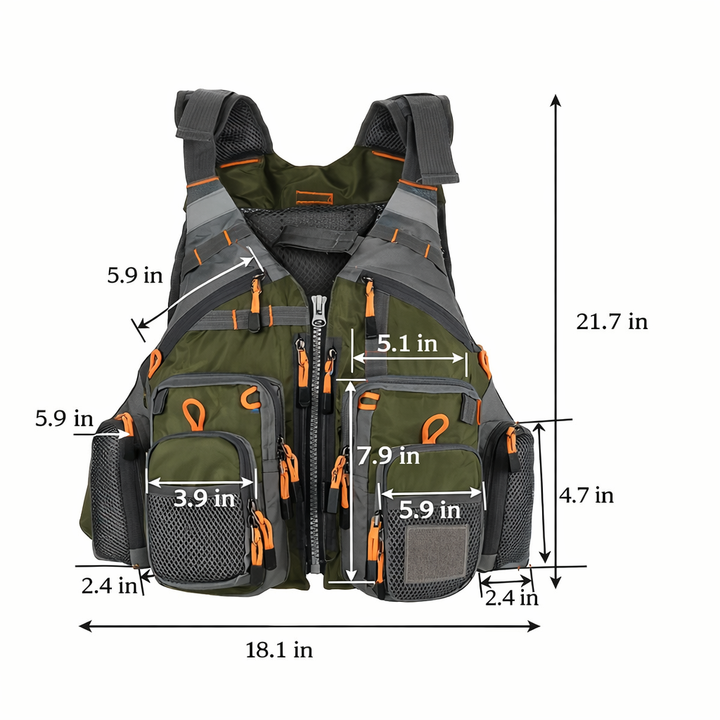Men’s Multi-Pocket Outdoor Vest – Breathable Design for Fishing