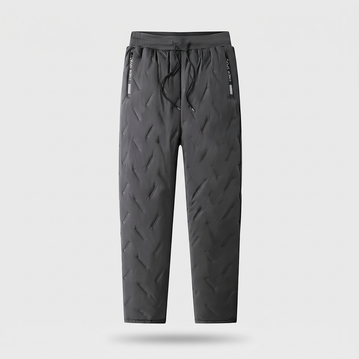 Women's fleece lined pants in grey, front view