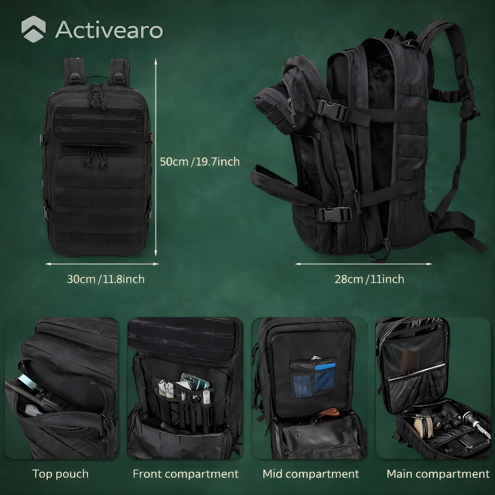 45L Outdoor Backpack – Spacious MOLLE-Style Pack for Hiking and Camping